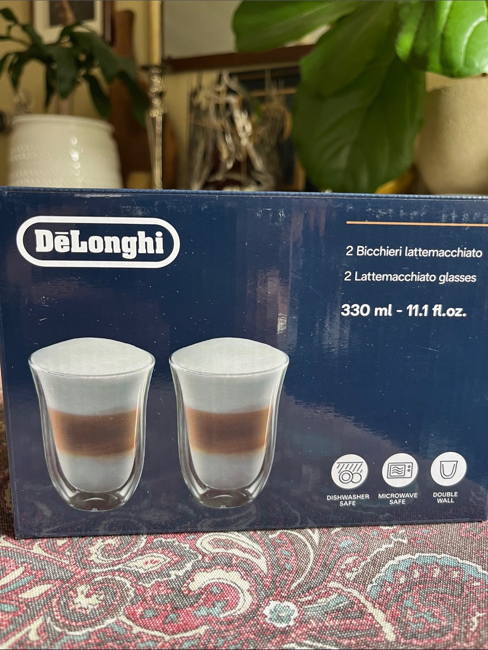 DeLonghi Double Wall Latte Macchiato Glasses - Clear (Set of 2)